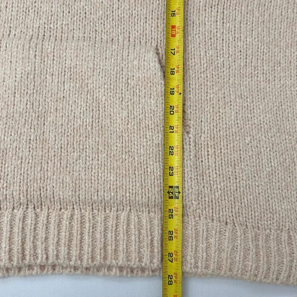 Pilcro Anthropologie Sweater Womens XL Pink Wool Blend Oversized V-Neck Italy - Picture 6 of 6